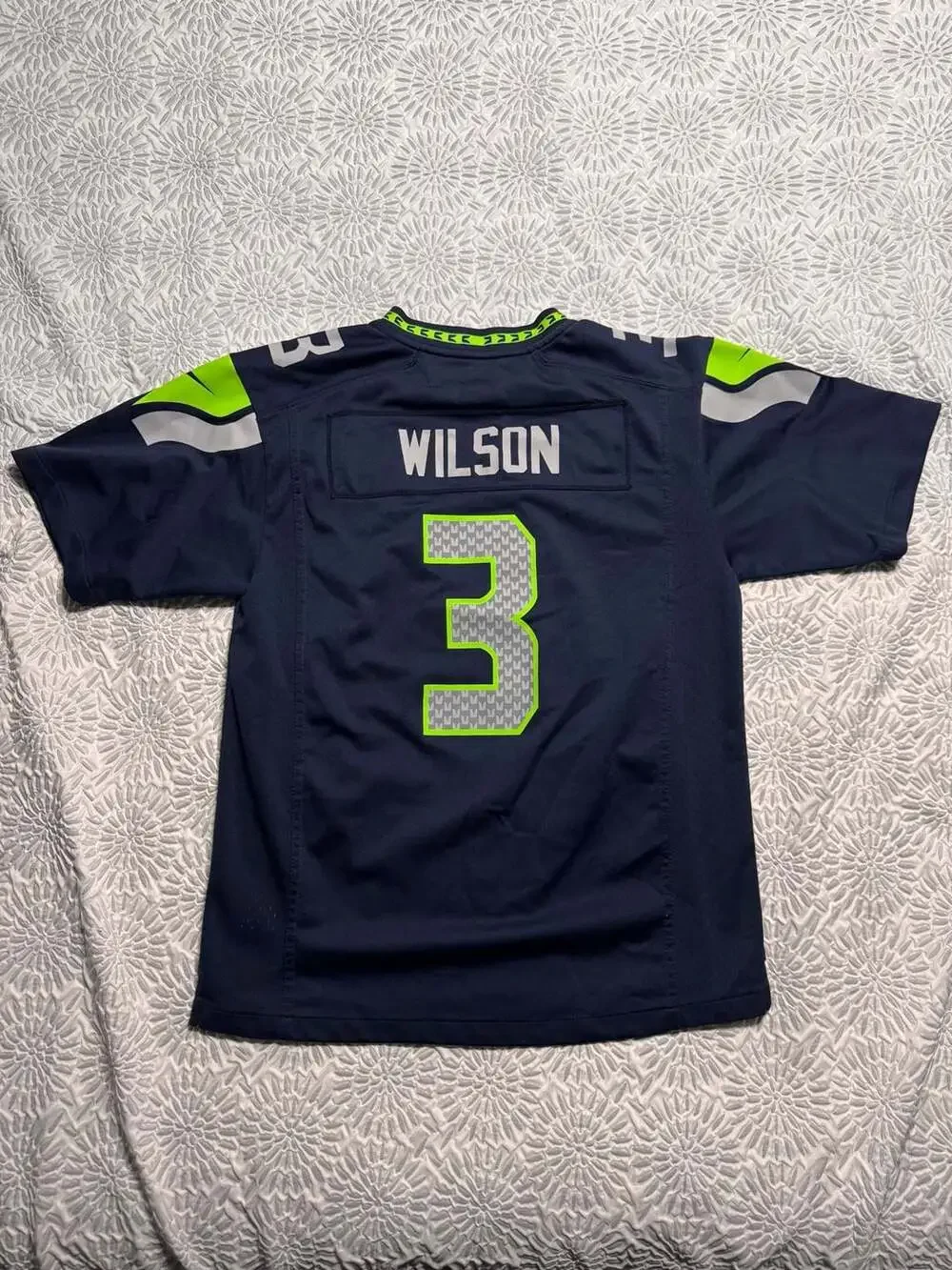 Russell Wilson Seattle Seahawks #3 Nike Navy Jersey Youth Large